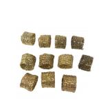 Set of 11 Beaded Brass Napkin Rings