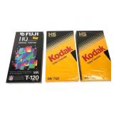 Fuji and Kodak T-120 VHS Video Cassettes, Set of 3
