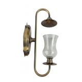 Homco Brass Wall Sconce with Glass Hurricane Shade