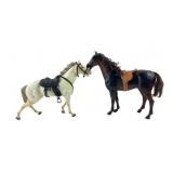 Marx and Mattel Toy Horses with Saddles