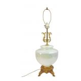 Vintage Iridescent Milk Glass Table Lamp