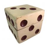 Vintage Oversized Wooden Dice Storage Box