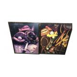 Pr. Vintage Sports Themed Framed Art Prints