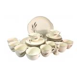 Mid-Century Modern Wheat Pattern Ceramic Set