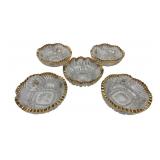 EAPG Gold Rimmed Pressed Glass Berry Bowls