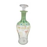 Hand-Painted Frosted and Clear Glass Decanter
