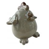 Glazed Stoneware Chicken Figurine