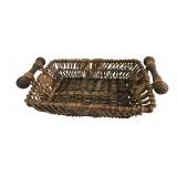 Woven Willow and Wood Handled Basket