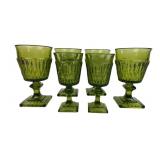 VTG Indiana Glass Mount Vernon Green Goblets