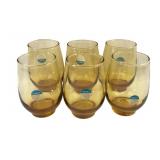 MCM Brand New Libbey Amber Tempo Tumblers