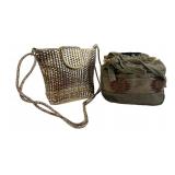 VTG Woven Metallic and Canvas Handbag Pair
