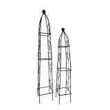 Pair of Wrought Iron Garden Obelisk Trellises