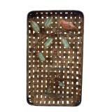 Mixed Metal and Woven Wood Birdcage Wall Decor