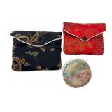 Three Chinese Silk Brocade Pouches