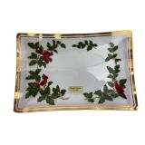 Lefton Designer Collection Cardinal Glass Tray
