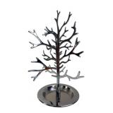 Chrome-Plated Metal Tree Jewelry Stand