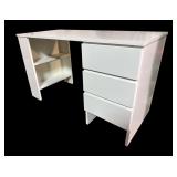 White Laminate Desk with Drawers and Shelves