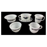 Pyrex Old Town Blue Milk Glass Tableware Set