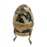 Hand-Painted Brass Cloisonn© Style Christmas Egg