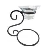 Wrought Iron and Glass Votive Candle Holder