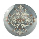 Clear Glass Serving Tray with Scrollwork Motif