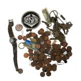 Vintage Collectibles Lot with Boston Belt Buckle