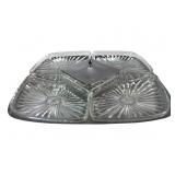 Chrome and Pressed Glass 5-Piece Relish Set