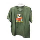 Peanuts Snoopy Graphic T-Shirt, Green Cotton, L