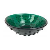 MCM Style Emerald Green Studded Art Glass Bowl