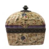 VTG Chinese Porcelain Casket Box with Lid