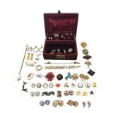VTG Assorted Costume Jewelry Collection with Box