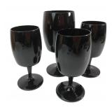 Gorham Attributed Black Amethyst Glass Goblets