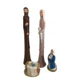 Hand-Painted Ceramic Nativity Set, 4 Pieces