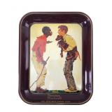 Norman Rockwell Two Boys With Hound Dogs Tray