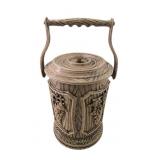 VTG Faux Wood Resin Ice Bucket with Grape Motif