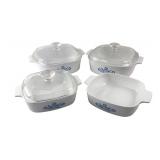 Corning Ware Blue Cornflower Casserole Dish Set