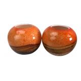 Pair of Hand-Blown Art Glass Globe Vases