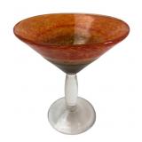 Hand-Blown Art Glass Martini Glass