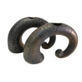 Pair of Modernist Ceramic Horn-Form Vases