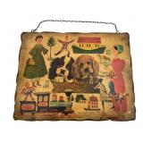Folk Art Style Toy Motif Wood Plaque