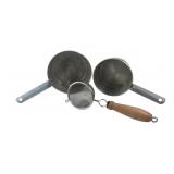Vintage Aluminum Measuring Cups and Mesh Strainer