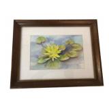 Lori Anne Dickerman Golden Lily Pond Watercolor