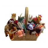 Ty Beanie Babies Collection with Woven Basket