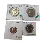 U.S. Coin Lot: 1972-S Proof Quarters, 1970-D Dime