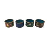 Chinese Cloisonn© Enamel Napkin Rings, Set of 4