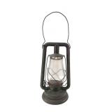 Vintage Green Painted Metal Tubular Lantern