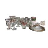 Libbey Glass Holly and Ribbon Holiday Glassware