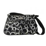 Nine West Black and White Circle Print Crossbody