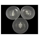 VTG Avon Ms. Albee Etched Glass Collector Plates