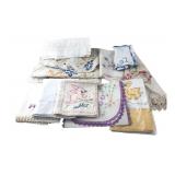 Assorted Vintage Embroidered and Lace Textiles